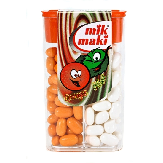 Cukríky ovocné dražé MIK-MAK duo mäta pomaranč
