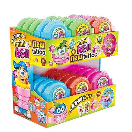 Žuvačka JohneBee Mini Roll + tetovačka