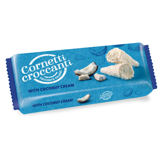 Kornútky Croccanti s kokosovým krémom 112g