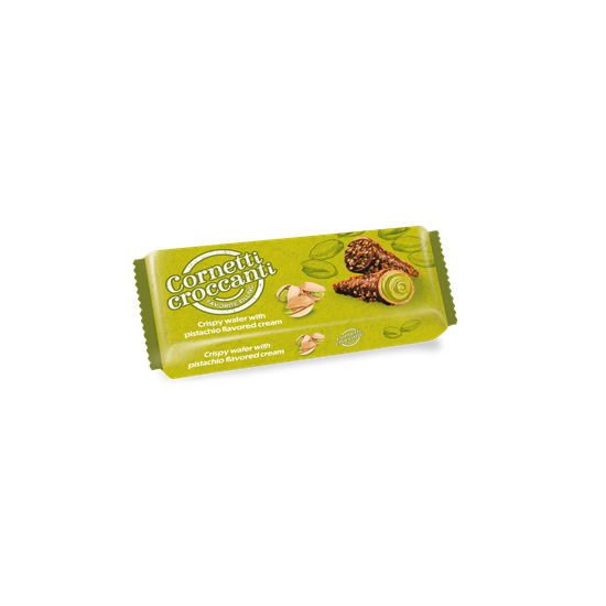 Kornútky Croccanti s pistáciovým krémom 100g