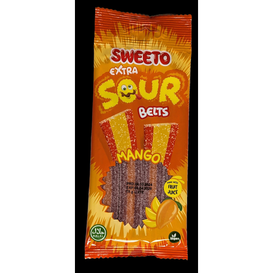 Sweeto želé kyslé pásiky s mangovou príchuťou 75g